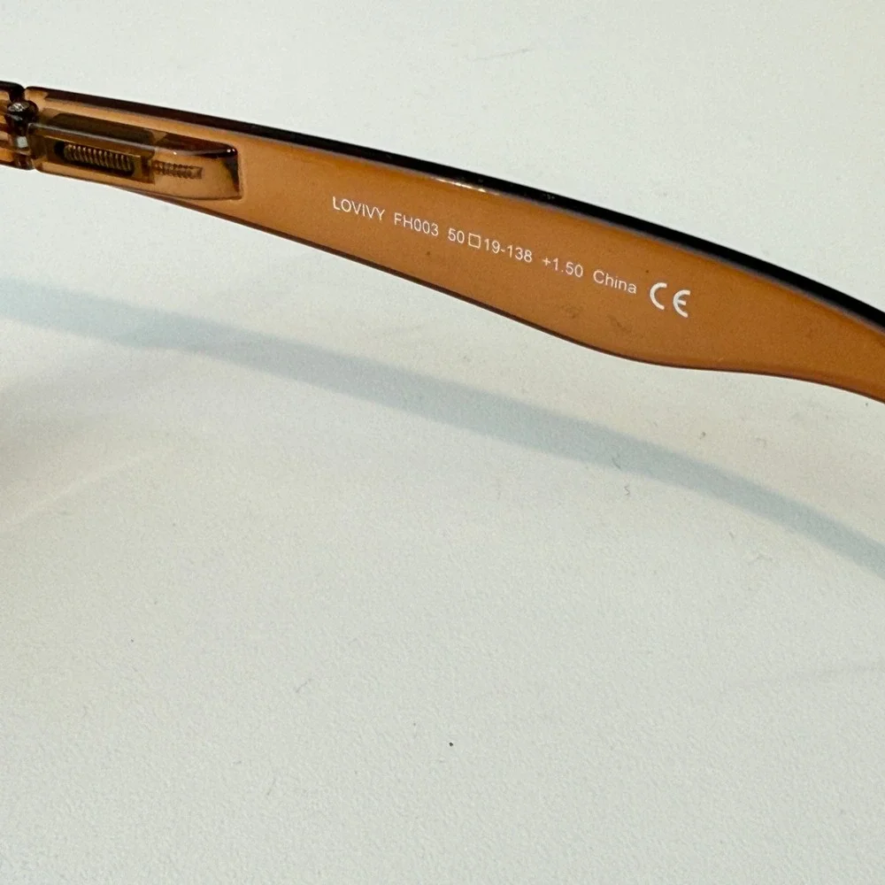 Lovivy FH003 Amber Brown Reading Sunglasses Wayfarer Style Unisex‎